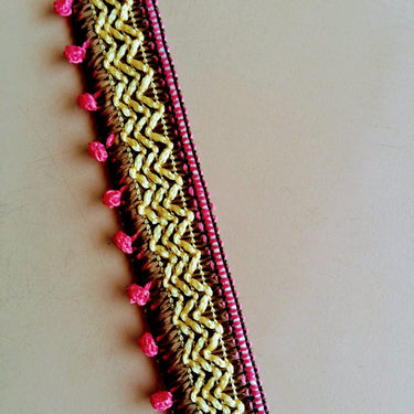 Beige And Black Embroidery One Yard Lace Trim 22mm Wide